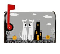 Housses magnétiques pour boîte aux lettres d'Halloween motif château citrouilles d'Halloween pour décoration de jardin et extérieur Gris 45,7 x 53,3 cm