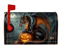 Housses magnétiques pour boîte aux lettres dragon, Halloween, gothique, citrouille, chauve-souris, Halloween, couverture de boîte aux lettres saisonnière pour décoration de porche, 53,3 x 64,5 cm