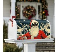 Housses magnétiques pour boîte aux lettres du Père Noël, cadeaux de Noël vintage, cadeaux de Noël rouges pour décoration de porche, 53,3 x 64,5 cm