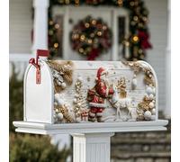 Housses magnétiques pour boîte aux lettres du Père Noël, cadeaux festifs, cadeaux festifs, boîtes aux lettres de Noël rouges pour extérieur pour décoration de jardin, terrasse, 53,3 x 64,9 cm