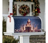 Housses magnétiques pour boîte aux lettres du Père Noël, cadeaux festifs de Noël, boîtes aux lettres rouges pour décoration de cour avant, 53,3 x 64,9 cm