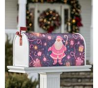 Housses magnétiques pour boîte aux lettres du Père Noël, cadeaux festifs de Noël en sucre d'orge, décorations de boîte aux lettres pour décoration extérieure de jardin, 45,7 x 53,3 cm