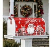 Housses magnétiques pour boîte aux lettres du Père Noël, cadeaux festifs, décorations de boîte aux lettres pour décoration de cour avant, 53,3 x 64,9 cm, rouge