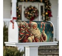 Housses magnétiques pour boîte aux lettres du Père Noël, décorations de boîte aux lettres de Noël pour décoration de pelouse, 53,3 x 64,9 cm