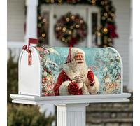 Housses magnétiques pour boîte aux lettres du Père Noël, sucre d'orge, neige, Noël, boîte aux lettres pour extérieur et décoration de cour, 53,3 x 64,9 cm, rouge