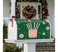 Housses magnétiques pour boîte aux lettres en forme de canne à sucre d'orge, sucette de Noël, flocons de neige, décoration de Noël, pour extérieur, jardin, cour, 45,7 x 53,3 cm, vert