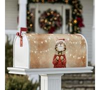 Housses magnétiques pour boîte aux lettres en forme de chat, chapeau de Père Noël, cloche, pour décoration de jardin, extérieur, 53,3 x 64,9 cm