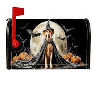 Housses magnétiques pour boîte aux lettres en forme de chien, citrouilles effrayantes, chauve-souris, Halloween, pour décoration de jardin, cour, 53,3 x 64,9 cm