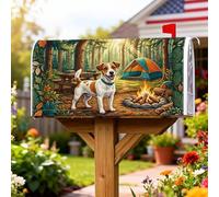 Housses magnétiques pour boîte aux lettres en forme de chien, tente rustique pour extérieur, feu de camp, décoration de jardin, cour, 53,3 x 64,9 cm