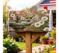 Housses magnétiques pour boîte aux lettres en forme de colibri, fontaine botanique naturelle, marguerites, pour extérieur, décoration de jardin, 45,7 x 53,3 cm