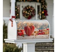 Housses magnétiques pour boîte aux lettres en forme de cœur, cadeaux festifs, Noël, neige, boîtes aux lettres pour extérieur, décorations extérieures, 53,3 x 64,9 cm, rouge