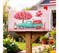 Housses magnétiques pour boîte aux lettres en forme de cœur d'arbre - Ballons festifs et fantaisistes - Camion vintage - Pour la Saint-Valentin, la décoration extérieure de la cour - 53,3 x 64,9 cm
