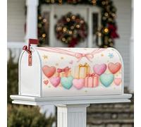 Housses magnétiques pour boîte aux lettres en forme de cœurs, cadeaux festifs et fantaisistes, pour la Saint-Valentin, couleur pêche pastel, décoration de boîte aux lettres pour extérieur de cour