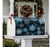 Housses magnétiques pour boîte aux lettres en forme de flocon de neige, décoration de porte d'entrée, étoiles, ciel nocturne, bleu hivernal, 45,7 x 53,3 cm