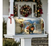 Housses magnétiques pour boîte aux lettres en forme de raton laveur, cadeaux festifs d'hiver, protection pour boîte aux lettres de Noël, décoration extérieure, jardin, cour, 45,7 x 53,3 cm, bleu