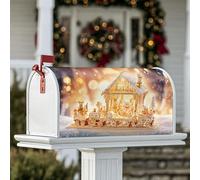 Housses magnétiques pour boîte aux lettres en forme de train, maison de bonhomme de neige, Noël, décoration de jardin, cour, 45,7 x 53,3 cm