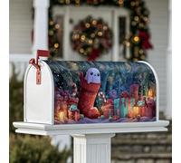 Housses magnétiques pour boîte aux lettres fantôme, cadeaux festifs, Noël, boîte aux lettres rouge pour décoration de porte d'entrée, 53,3 x 64,9 cm