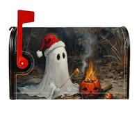 Housses magnétiques pour boîte aux lettres fantôme, citrouille, feu d'Halloween, pour décoration extérieure, 45,7 x 53,3 cm, orange