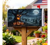 Housses magnétiques pour boîte aux lettres motif arbre rustique, cimetière, cimetière, Halloween, décoration de pelouse, 45,7 x 53,3 cm
