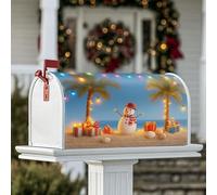 Housses magnétiques pour boîte aux lettres motif bonhomme de neige, palmiers tropicaux, cadeaux d'hiver, pour décoration de maison, jardin, 53,3 x 64,9 cm