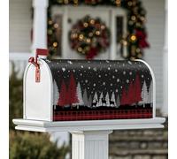 Housses magnétiques pour boîte aux lettres motif cerf, arbres rustiques, flocons de neige, décoration de maison, jardin, 53,3 x 64,9 cm