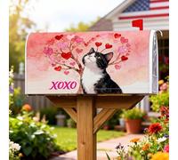 Housses magnétiques pour boîte aux lettres motif chat, Saint-Valentin, cœurs fantaisie, arbre de Saint-Valentin, pêche, décoration saisonnière pour jardin, terrasse, 53,3 x 64,9 cm