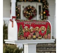 Housses magnétiques pour boîte aux lettres motif chien, cadeaux festifs fantaisistes pour boîte aux lettres de Noël pour l'extérieur pour décoration extérieure de cour, 45,7 x 53,3 cm