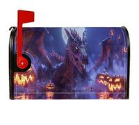 Housses magnétiques pour boîte aux lettres motif dragon, citrouille, lune, Halloween, orange, 45,7 x 53,3 cm