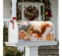 Housses magnétiques pour boîte aux lettres motif écureuil, cadeaux festifs, neige, hiver, boîte aux lettres marron pour décoration de cour avant, 53,3 x 64,9 cm