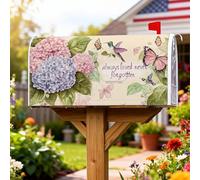 Housses magnétiques pour boîte aux lettres motif hortensia, colibri, papillon, printemps, pêche pastel, décoration de porte d'entrée, 53,3 x 64,9 cm