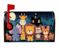 Housses magnétiques pour boîte aux lettres motif lion, girafe, éléphant, Halloween, orange, 45,7 x 53,3 cm
