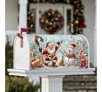 Housses magnétiques pour boîte aux lettres motif Père Noël, bonhomme de neige, cadeaux de Noël pour décoration extérieure, 45,7 x 53,3 cm, rouge