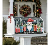 Housses magnétiques pour boîte aux lettres motif Père Noël, cadeaux festifs, sapins de Noël, housses de boîte aux lettres pour extérieur, décoration de jardin, terrasse, 45,7 x 53,3 cm, rouge
