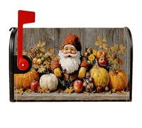Housses magnétiques pour boîte aux lettres motif Père Noël, citrouille rustique, automne, orange, 45,7 x 53,3 cm