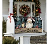 Housses magnétiques pour boîte aux lettres motif Père Noël, lanterne rustique festive pour boîte aux lettres de Noël, décoration de jardin extérieure, 45,7 x 53,3 cm