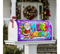 Housses magnétiques pour boîte aux lettres motif Père Noël, sac cadeau coloré en sucre d'orge, décorations de boîte aux lettres de Noël, 45,7 x 53,3 cm