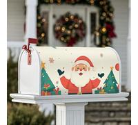 Housses magnétiques pour boîte aux lettres motif Père Noël, sapin de Noël, cadeaux festifs pour boîte aux lettres rouge pour décoration de cour avant 45,7 x 53,3 cm