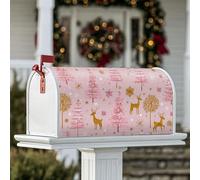 Housses magnétiques pour boîte aux lettres motif renne, pêchers, arbres, flocons de neige, couverture de boîte aux lettres d'hiver pour extérieur pour décoration de cour avant, 53,3 x 64,9 cm