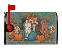 Housses magnétiques pour boîte aux lettres motif tête de mort, Halloween, citrouille, roses, turquoise, pour décoration de porte d'entrée, 45,7 x 53,3 cm