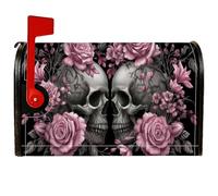 Housses magnétiques pour boîte aux lettres motif tête de mort, rose foncé, gothique, Halloween, pour décoration de jardin, cour, 45,7 x 53,3 cm