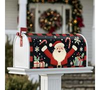 Housses magnétiques pour boîte aux lettres Père Noël, cadeaux fantaisie, sucre d'orge, décorations de boîte aux lettres rouge pour décoration de porche, 53,3 x 64,9 cm