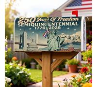 Housses magnétiques pour boîte aux lettres, ponts historiques patriotiques, bâtiment du Capitole, jour de l'indépendance, couverture bleue pour décoration extérieure dernière intervention, 45,7 x 53,4