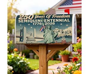 Housses magnétiques pour boîte aux lettres, ponts historiques patriotiques, bâtiment du Capitole, jour de l'indépendance, couverture bleue pour décoration extérieure dernière intervention, 45,7 x 53,4