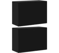 Housses meubles de jardin 2 pcs 6 œillets barbecue 180x80x125cm Noir G