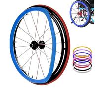Housses Poignées Poussée Pour Fauteuil Roulant 24/20 Po/22 Po, Poignées De Poussée En Silicone Pour Mains Courantes De Fauteuil Roulant Adulte, Accessoires Roues Une Arrière(Blue,24in)