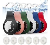 Housses pour AirTag, 6 Pack Porte-clés Air Tag Housse de Protection en Silicone Anti-Rayures TPU Housse Porte-clés Couverture Case Cover avec Housses de Protection pour clés, Sac, Enfants,Chien
