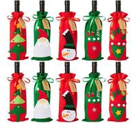 Housses Pour Bouteilles De Vin - The Twiddlers - Noël - 10 Pcs - Feutre Durable - Motifs Festifs