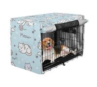 Housses pour cage de chien, protection de l'intimité, couverture de chenil, rouleaux, nuances drôles de chats, bleu