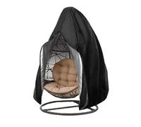 Housses pour fauteuils Egg, Housse de protection noire for chaise de patio, balançoire, protection anti-poussière avec fermeture éclair(Black 115x190cm)