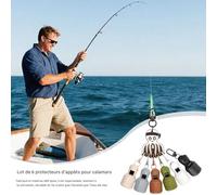 Housses pour Hameçons De Pêche - Clip Protecteur pour Hameçon De Calmar Jig,6 Pièces Transportables pour Pêche en Mer Collection Préparation Tournoi Bateau Eau Salée